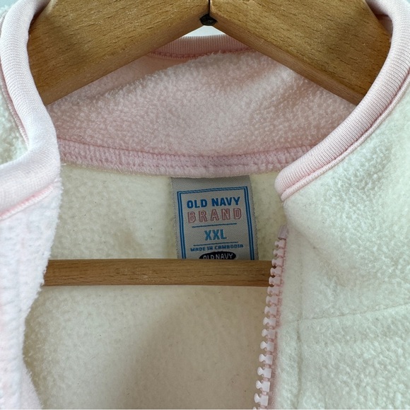Old Navy Kids XXL Fleece Jacket – Off White w/ Light Pink Lining - Picture 4 of 8